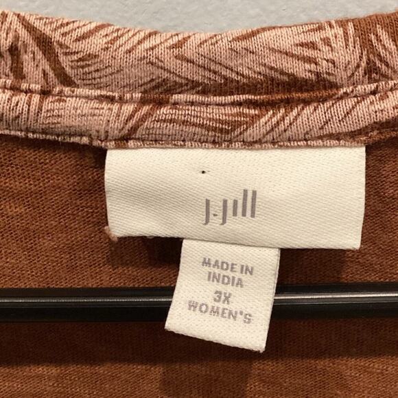 J.Jill Womens Sleeveless Dress Plus Size 3X Brown Tropical Boho Beachy Cotton - Picture 3 of 9